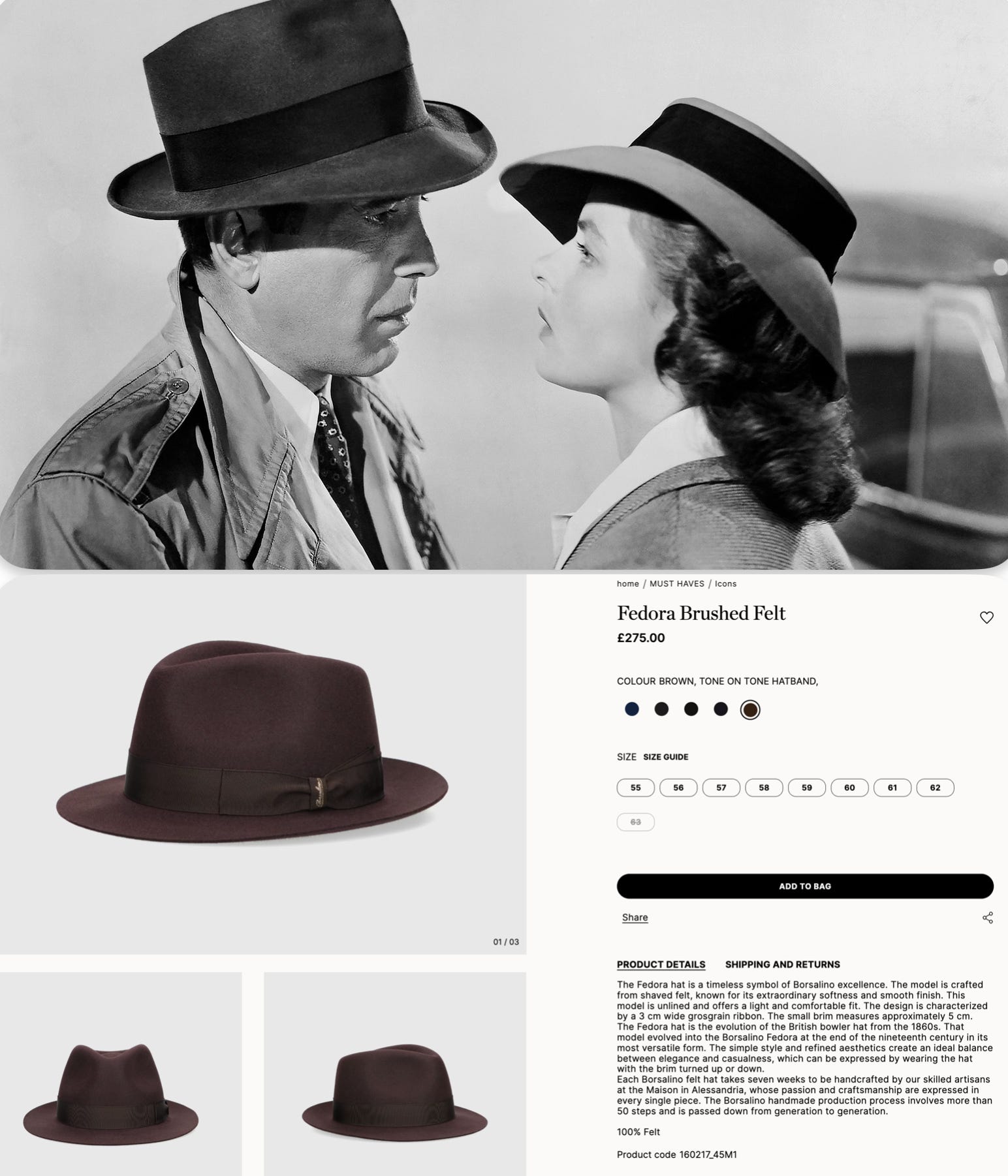 Borsalino 59〜60 メンズ Borsalino 59〜60