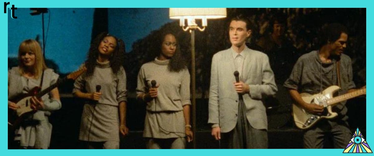 A still from the performance of This Must Be the Place in Stop Making Sense.
