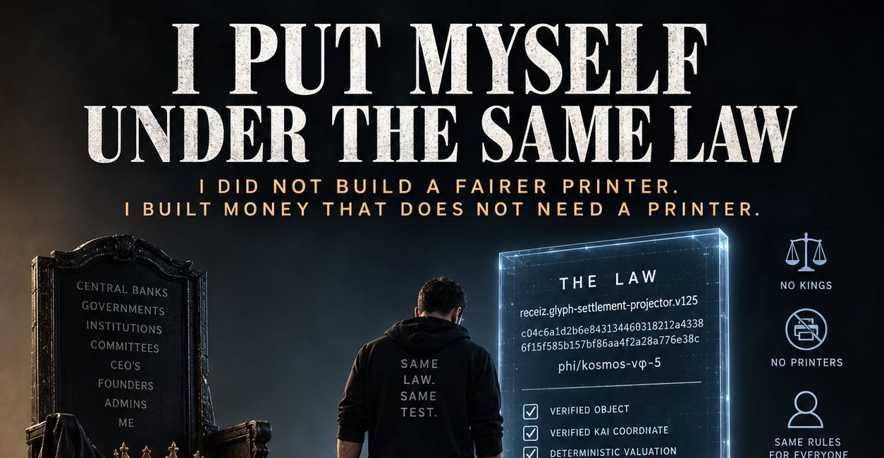 I PUT MYSELF UNDER THE SAME LAW
