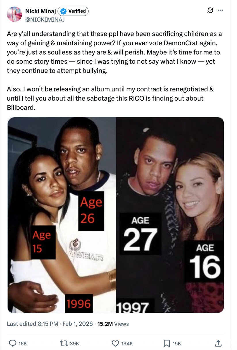 Are y’all understanding that these ppl have been sacrificing children as a way of gaining & maintaining power? If you ever vote DemonCrat again, you’re just as soulless as they are & will perish. Maybe it’s time for me to do some story times — since I was trying to not say what I know — yet they continue to attempt bullying.   Also, I won’t be releasing an album until my contract is renegotiated & until I tell you about all the sabotage this RICO is finding out about Billboard.