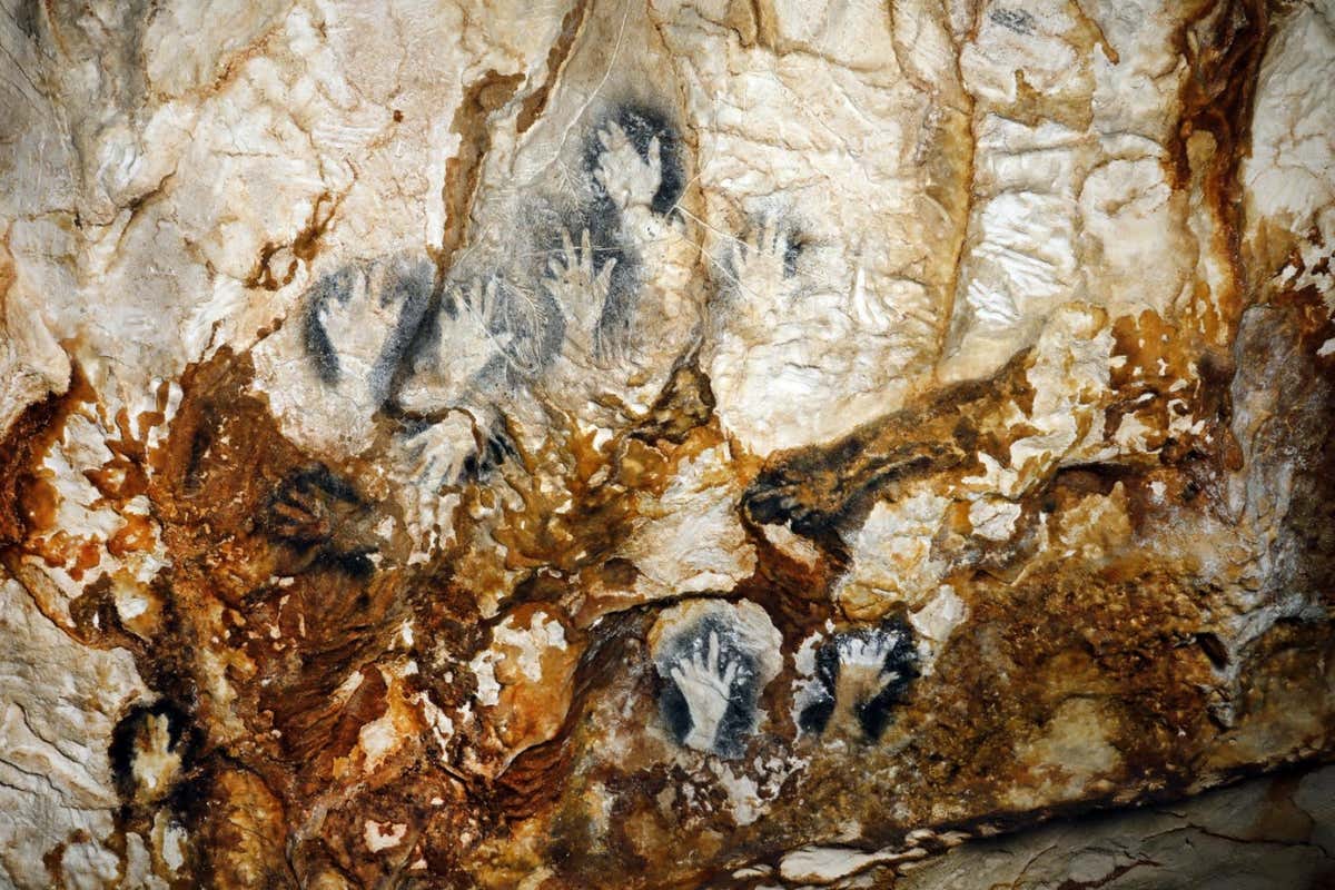 MARSEILLE, FRANCE - APRIL 20:Views of the cave paintings Cosquer cave in Marseille before the official opening the 4 june on April 20, 2022 in Marseille, France. As the replica cave officially opens its doors to visitors on June 4,2022,a team of archaeologists and divers are racing to save the ancient underwater cave paintings from climate change and marine pollution in south-east France. (Photo by Patrick Aventurier/Getty Images) MARSEILLE, FRANCE - APRIL 20:Views of the cave paintings Cosquer cave in Marseille before the official opening the 4 june on April 20, 2022 in Marseille, France. As the replica cave officially opens its doors to visitors on June 4,2022,a team of archaeologists and divers are racing to save the ancient underwater cave paintings from climate change and marine pollution in south-east France. (Photo by Patrick Aventurier/Getty Images)