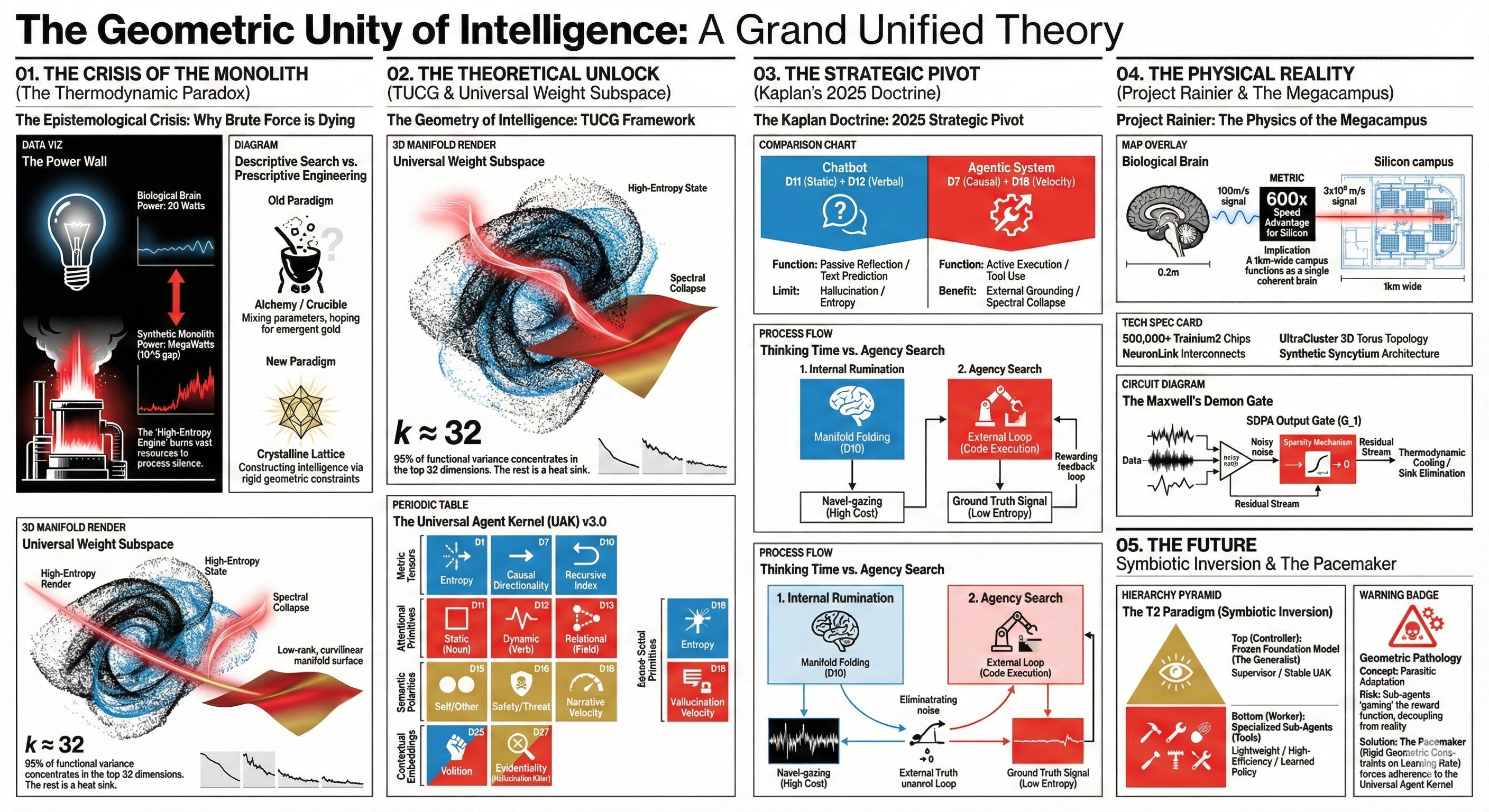 The Geometric Unity of Intelligence: A Grand Unified Theory of Cognitive Geometry, Thermodynamic Scaling, and the Anthropic Shift