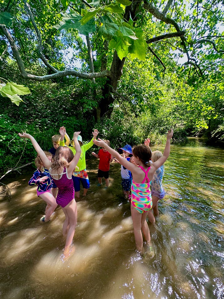 Choreography in the creek at our Dance & Nature Camp!