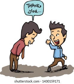 Cute Funny Businessman Say Thank You Stock Vector (Royalty Free) 1430159171  | Shutterstock