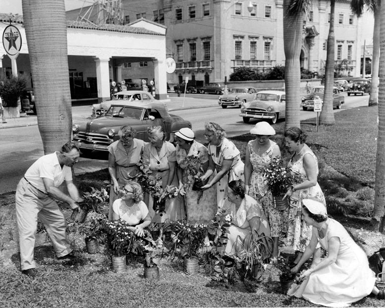 Cover: The Miami Garden Club beautifying the median on Biscayne Boulevard between NE 5th and 6th Streets in 1954. Courtesy of the Miami Herald. Cover: The Miami Garden Club beautifying the median on Biscayne Boulevard between NE 5th and 6th Streets in 1954. Courtesy of the Miami Herald.