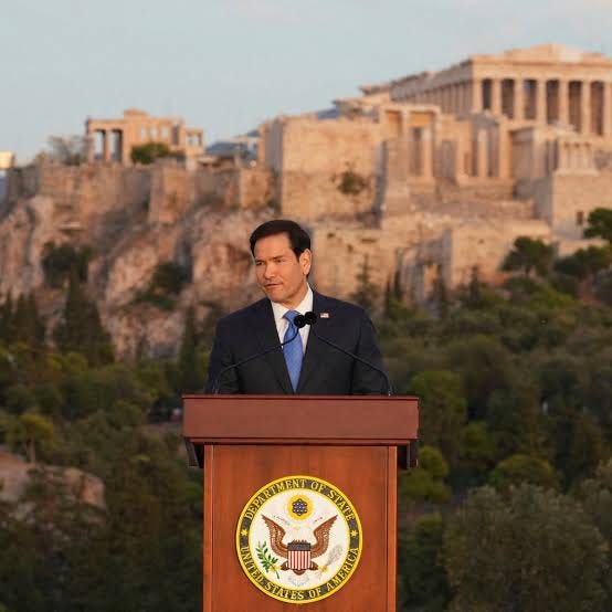 Rubio in Greece digs into past to tout Trump's 'America first' approach | Marco Rubio | The Guardian Rubio in Greece digs into past to tout Trump's 'America first' approach | Marco Rubio | The Guardian