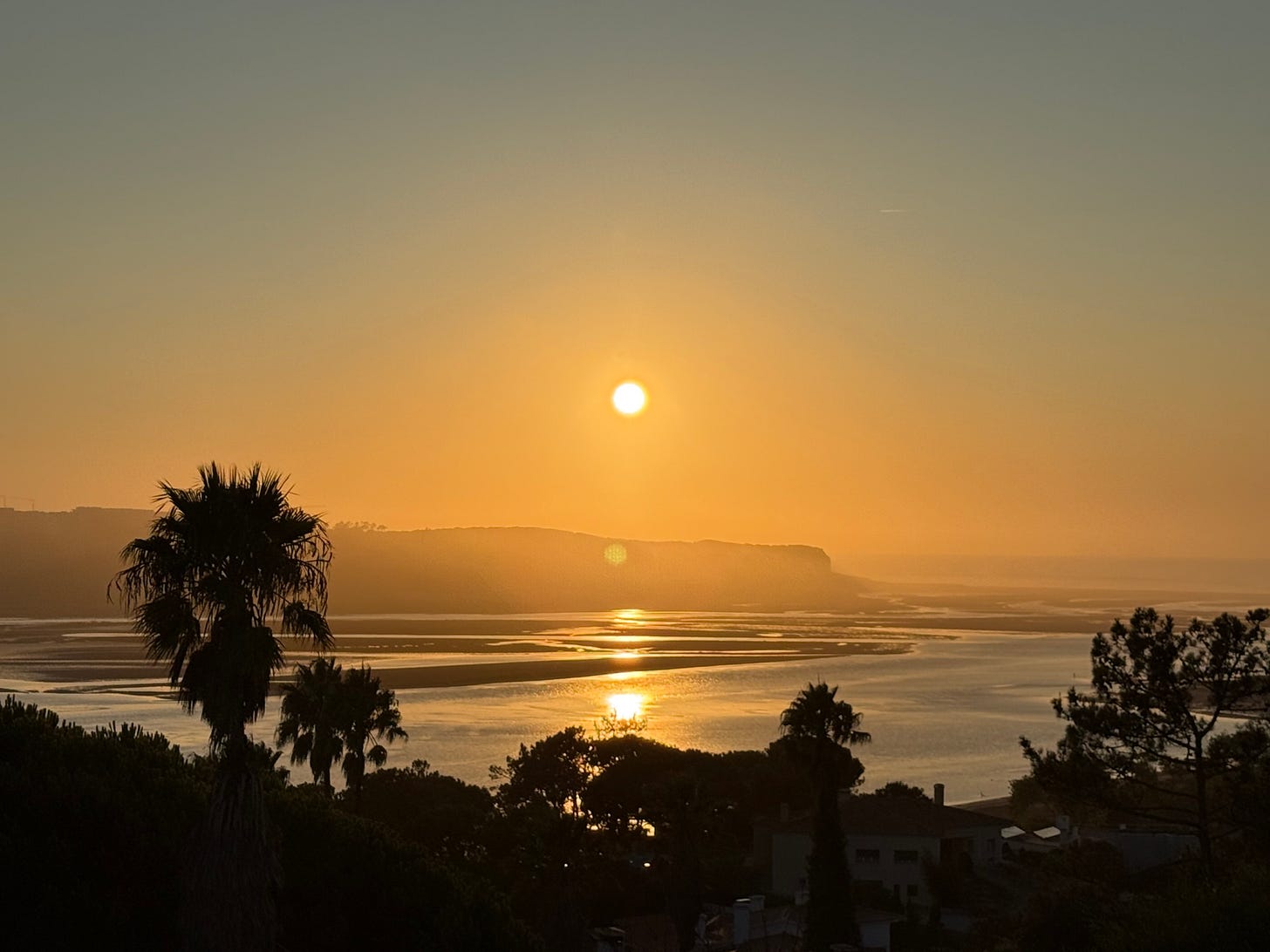 Sunset over a lagoon at Foz do Arelho Sunset over a lagoon at Foz do Arelho