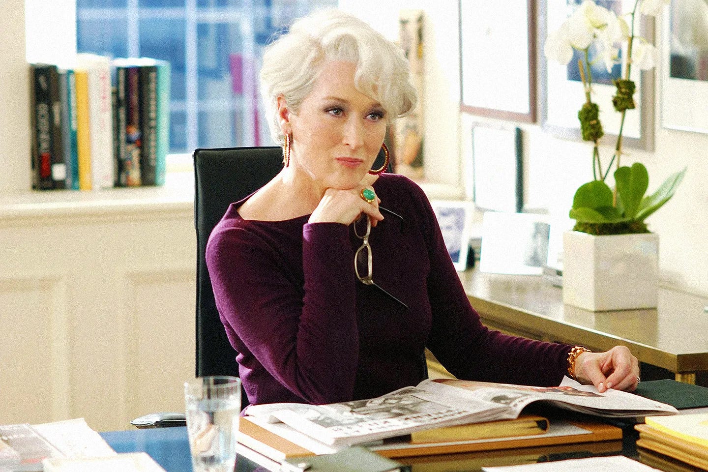 Meryl Streep as Miranda Priestly in The Devil Wears Prada, looking skeptical at a desk—representing a Beauty Editor's critique of skincare trends. Meryl Streep as Miranda Priestly in The Devil Wears Prada, looking skeptical at a desk—representing a Beauty Editor's critique of skincare trends.