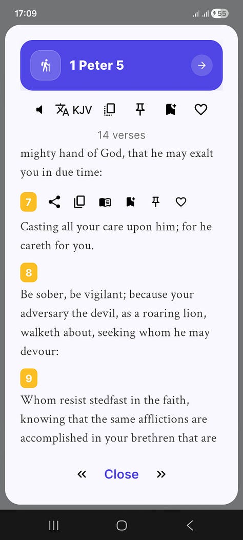 Pilgrim's Staff mobile app interface