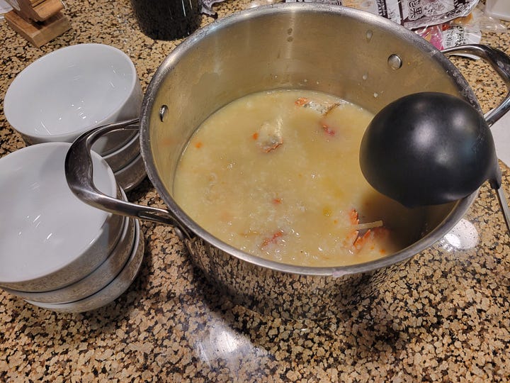 the crab congee and stir-fried crab with black pepper sauce