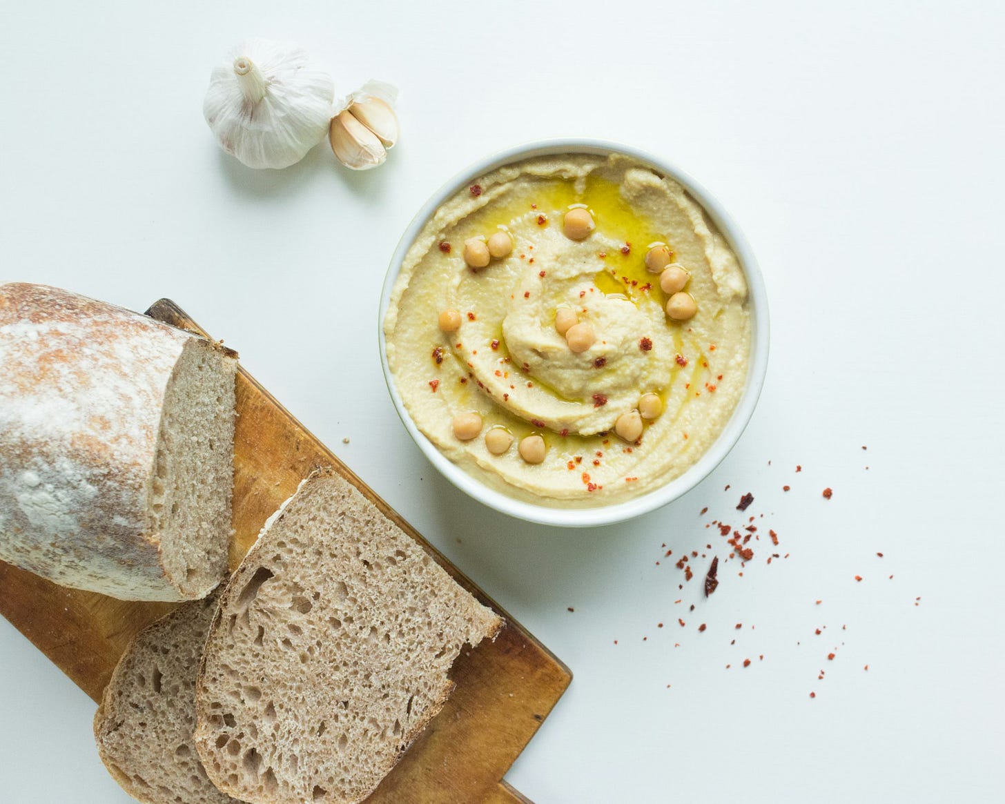 Home made bread and hummus Home made bread and hummus