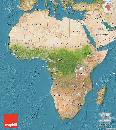 Satellite Map of Africa