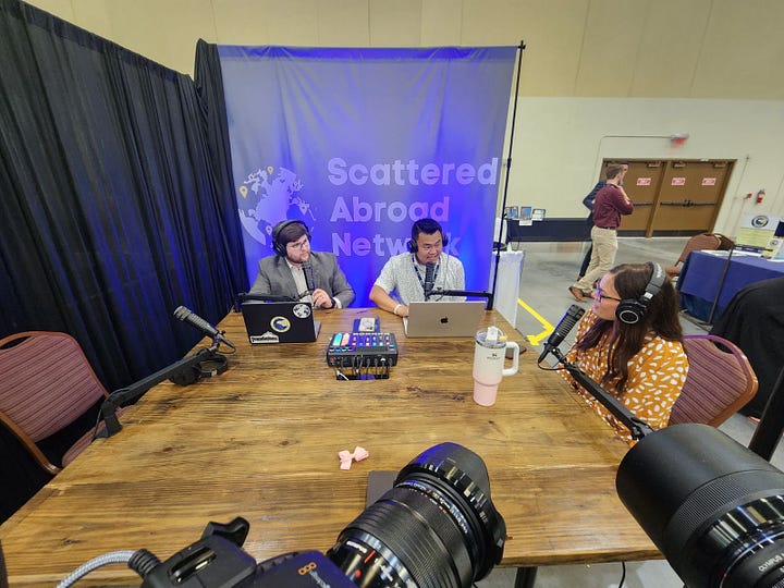 The SAN booth and recording sessions for podcasts.
