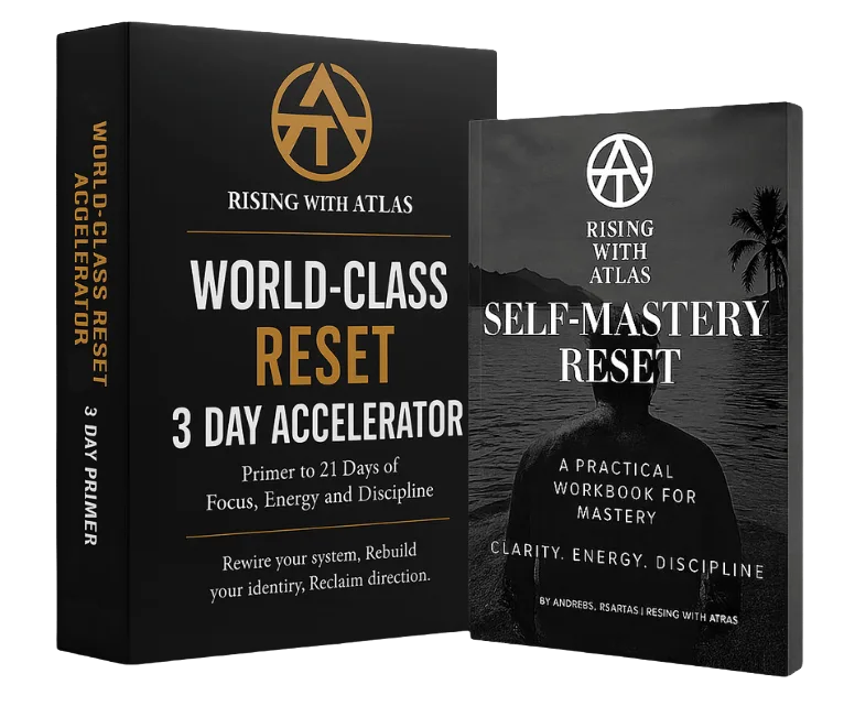 3-Day Atlas Accelerator course and included Self-Mastery Reset workbook. 3-Day Atlas Accelerator course and included Self-Mastery Reset workbook.