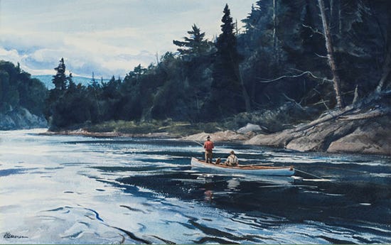 Watercolor by Ogden Pleissner used in fair use