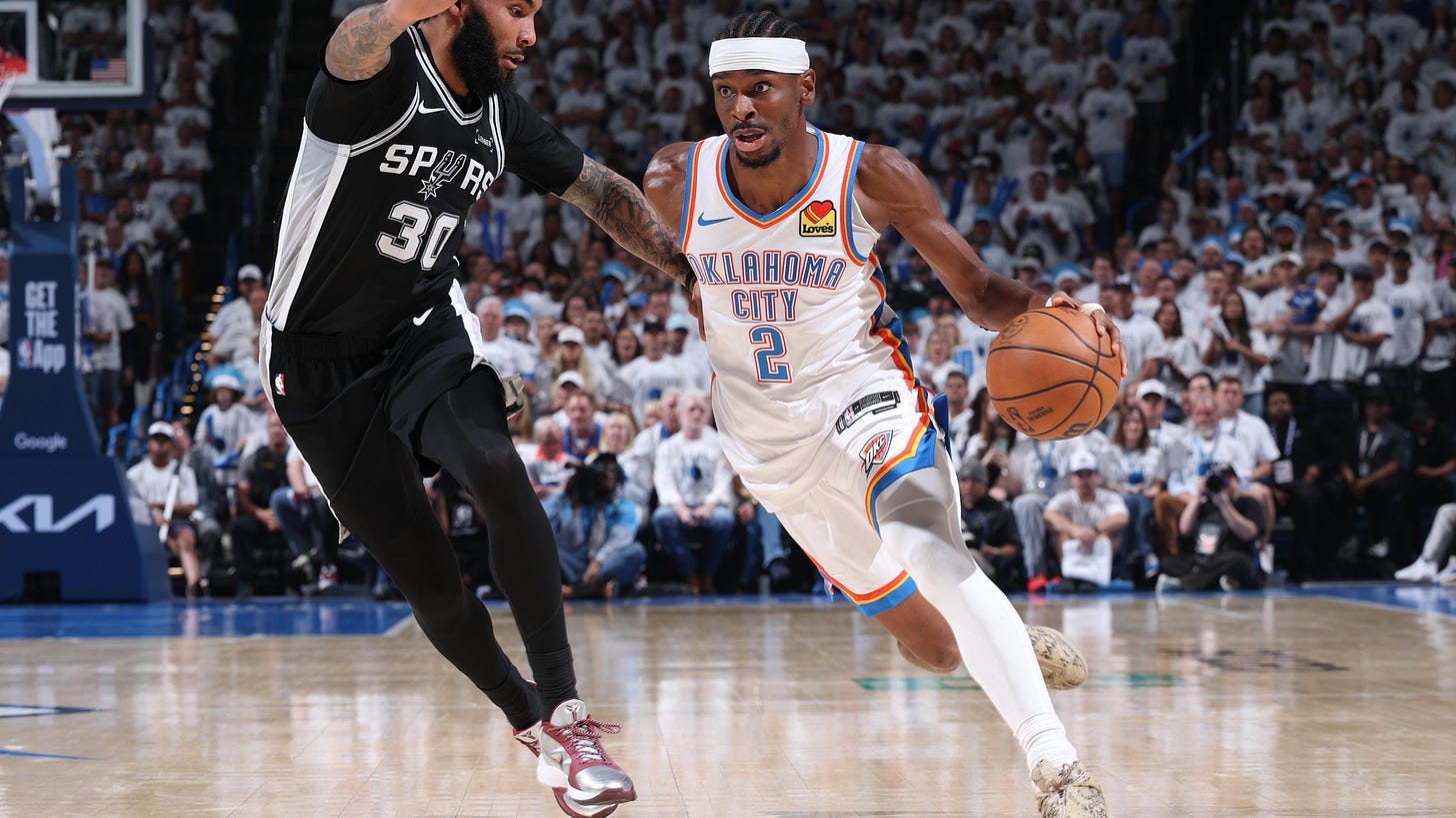 SGA, Thunder Put Spurs on Brink with WCF Game 5 Win, Box Score Stats &  Highlights for Wemby, McCain