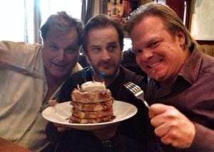 On set with Jim Michaels and Russ Hamilton. And lots of food.