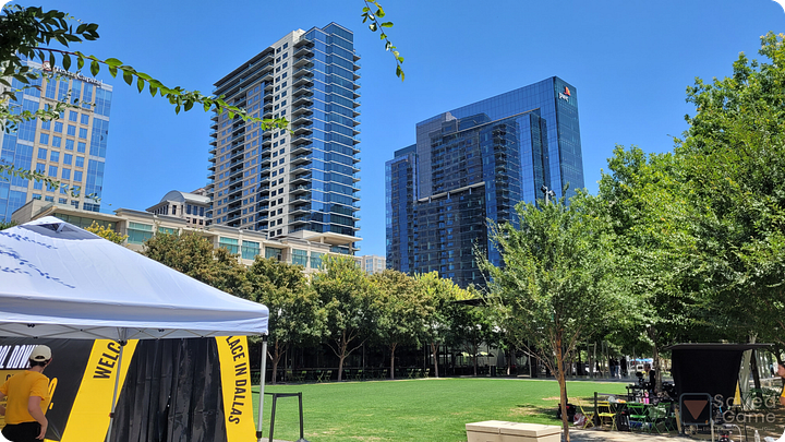 Klyde Warren Park and the surrounding area