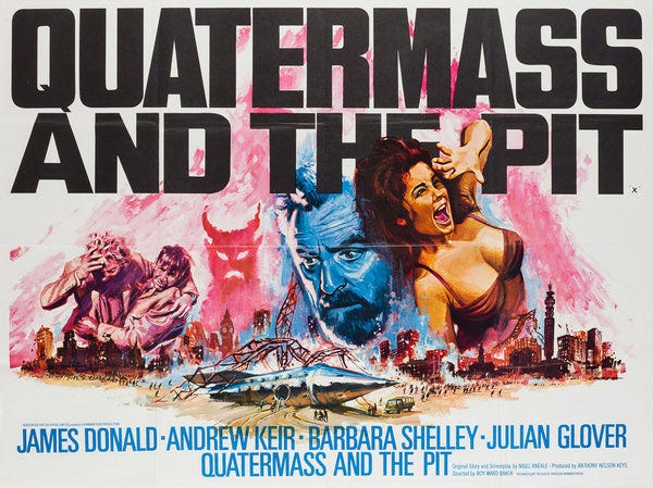 Quatermass and the Pit 1967 UK Quad Film Poster, Tom Chantrell - Orson &  Welles Quatermass and the Pit 1967 UK Quad Film Poster, Tom Chantrell - Orson &  Welles
