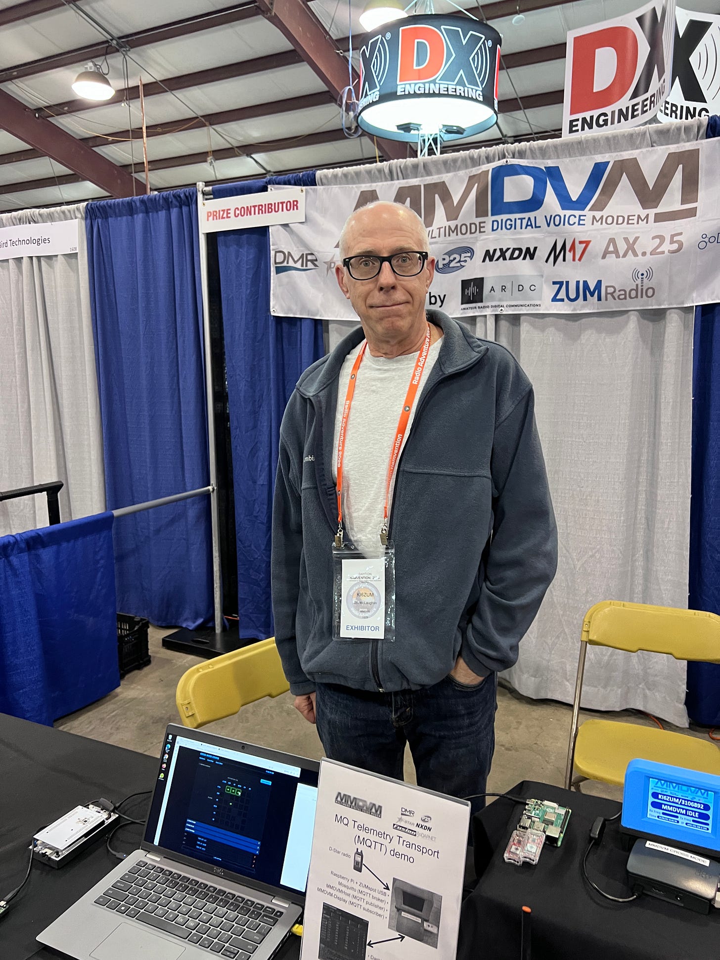 Jim McLaughlin KI6ZUM at Hamvention 2026. Image courtesy of Steve Stroh N8GNJ.
