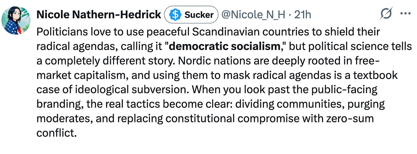 Politicians love to use peaceful Scandinavian countries to shield their radical agendas, calling it "democratic socialism," but political science tells a completely different story. Nordic nations are deeply rooted in free-market capitalism, and using them to mask radical agendas is a textbook case of ideological subversion. When you look past the public-facing branding, the real tactics become clear: dividing communities, purging moderates, and replacing constitutional compromise with zero-sum conflict. Politicians love to use peaceful Scandinavian countries to shield their radical agendas, calling it "democratic socialism," but political science tells a completely different story. Nordic nations are deeply rooted in free-market capitalism, and using them to mask radical agendas is a textbook case of ideological subversion. When you look past the public-facing branding, the real tactics become clear: dividing communities, purging moderates, and replacing constitutional compromise with zero-sum conflict.