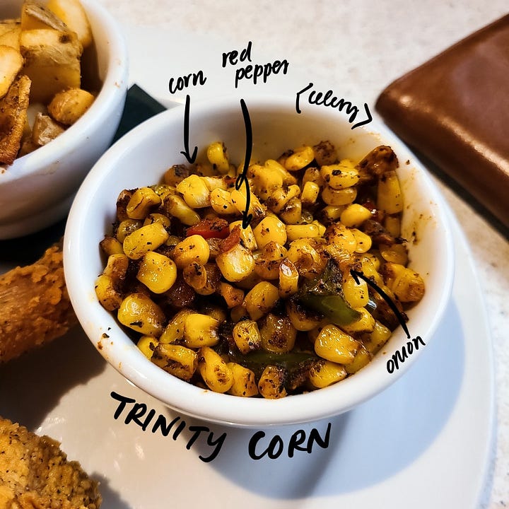 Nellie's Southern Kitchen Trinity Corn and Cajun Potato sides