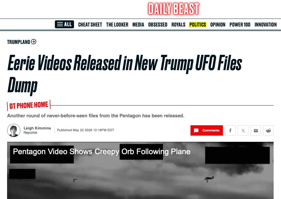 UFO Files v. MSM: 47 headlines reacting to the Pentagon’s second UFO document dump