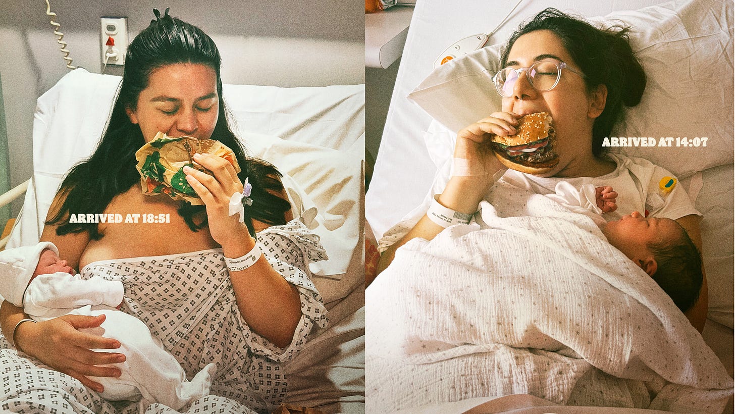 Burger King Serves 'Foodfillment' to Mums After Giving Birth in New  Campaign | LBBOnline