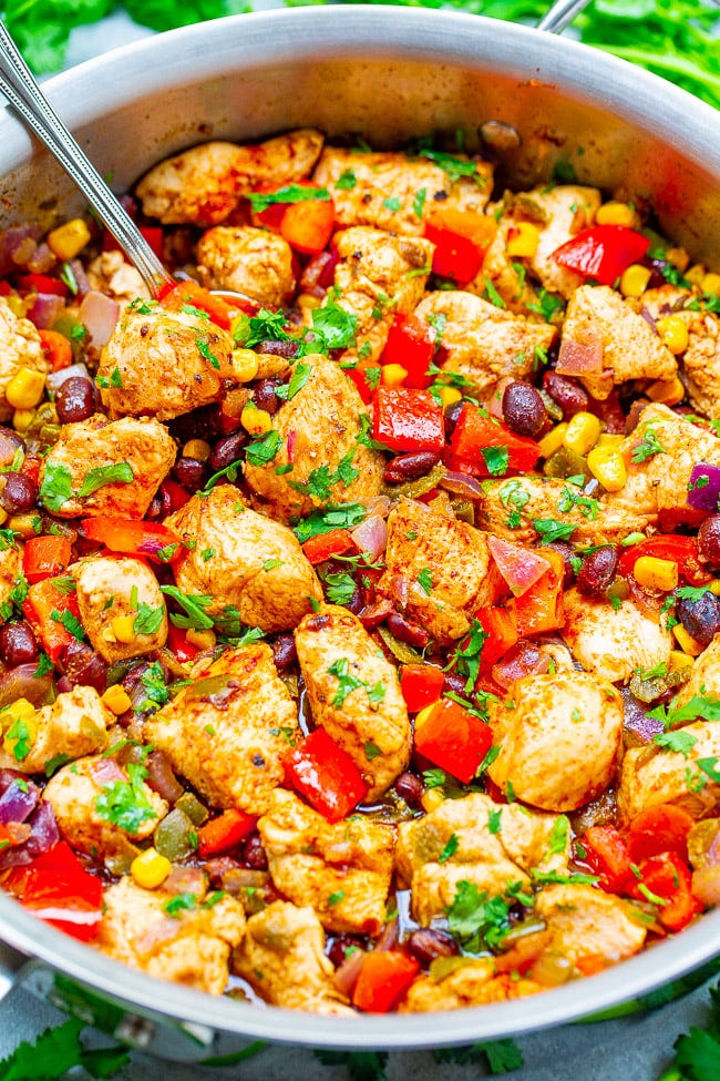 15-Minute Southwestern Chicken and Black Bean Skillet.