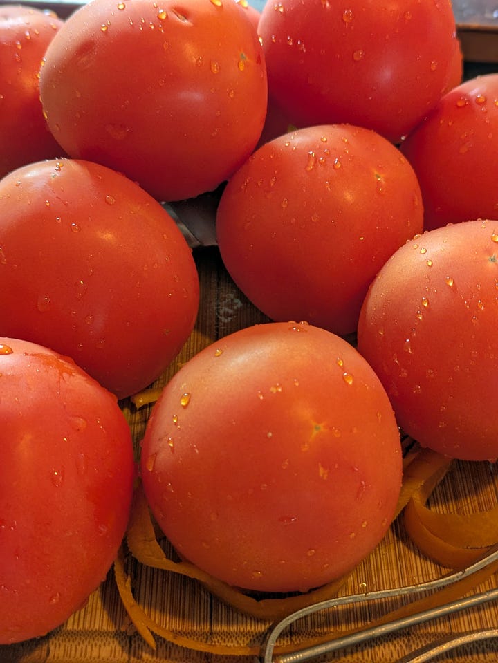 Some little tomatoes I grew this summer. The tomatoes I roasted for the soup.
