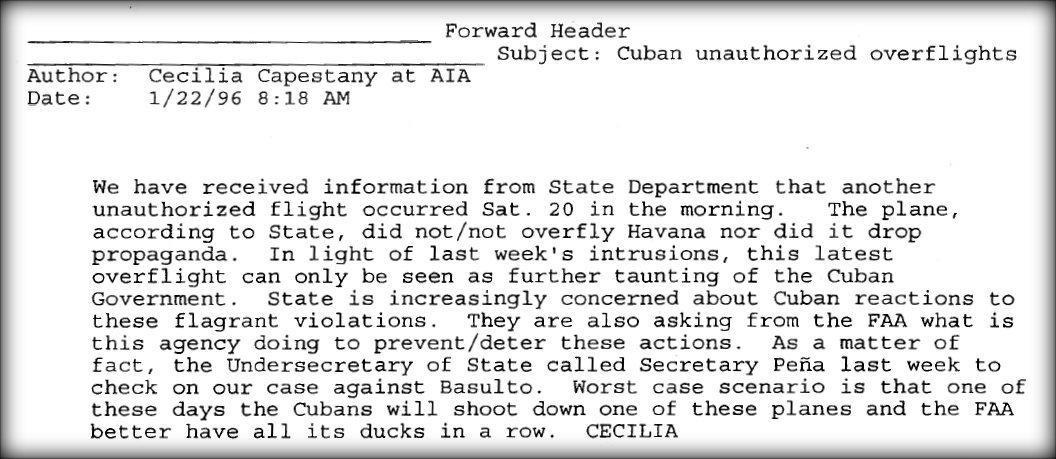 Cuban unauthorized overflights Cuban unauthorized overflights