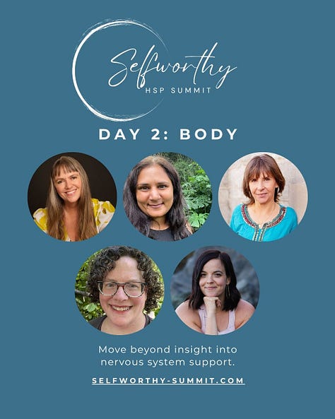 Portraits of 5 speakers for each day of the Selfworthy HSP Summit.