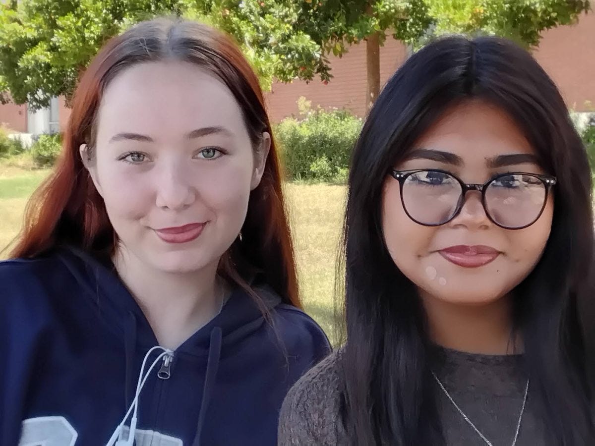 Business majors Jasmine Torres, 19, and Philomena Short, 19, shared their opinions on music and the fall season. Both Torres and Short said the fall weather calls for comfort music and warm sweaters.