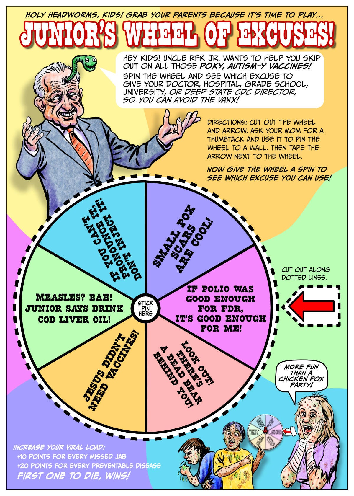 Juniors wheel of Excuses comic by E.R. Flynn