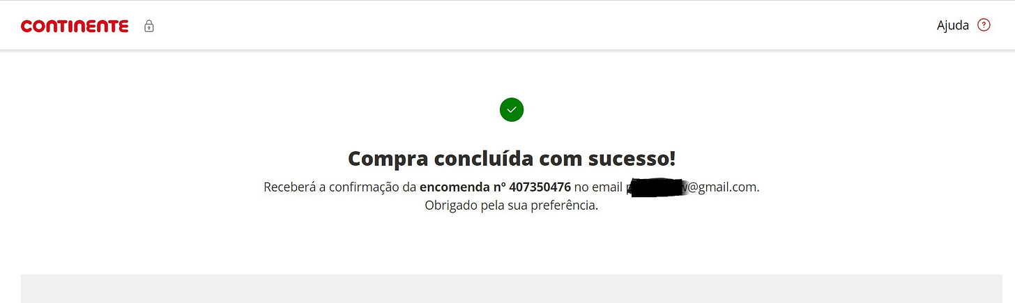 Order successful confirmation