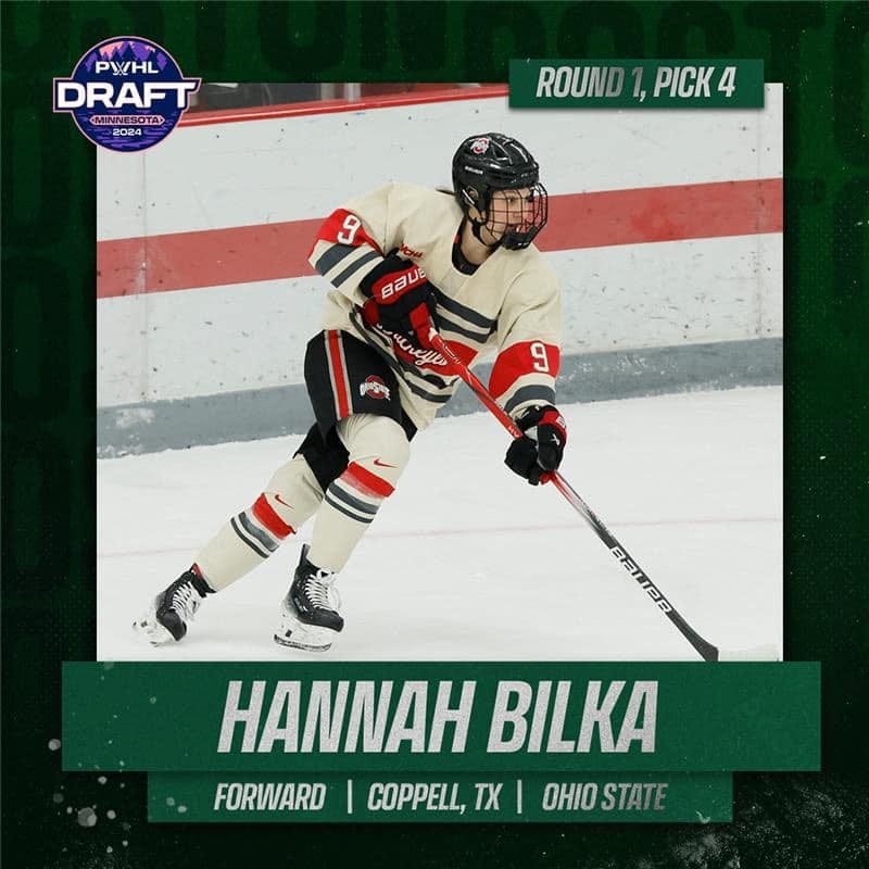 A photo of a female hockey player