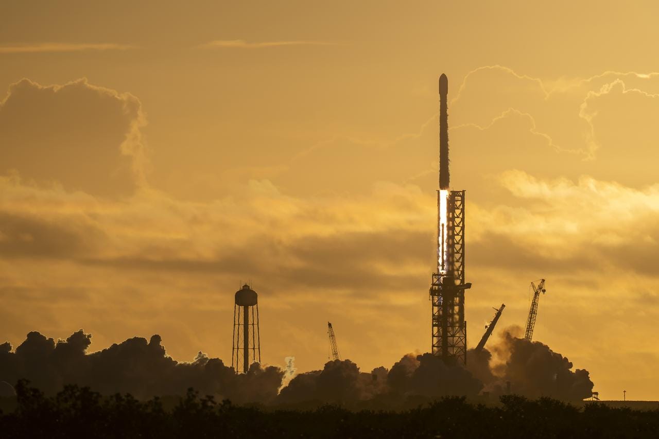 A SpaceX Falcon 9 rocket carrying NASA’s IMAP (Interstellar Mapping and Acceleration Probe), the agency’s Carruthers Geocorona Observatory, and National Oceanic and Atmospheric Administration’s (NOAA) Space Weather Follow On–Lagrange 1 (SWFO-L1) spacecraft lifts off from Launch Complex 39A at NASA’s Kennedy Space Center in Florida at 7:30 a.m. EDT Wednesday, Sept. 24, 2025. The missions will each focus on different effects of the solar wind — the continuous stream of particles emitted by the Sun — and space weather — the changing conditions in space driven by the Sun — from their origins at the Sun to their farthest reaches billions of miles away at the edge of our solar system.