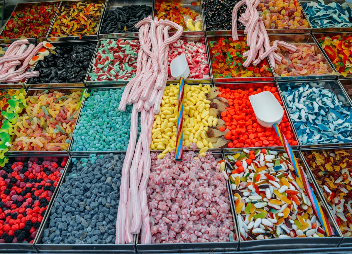 Trays and trays of candy Trays and trays of candy