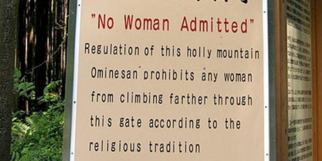 No Women Allowed: a new project for paid subscribers 