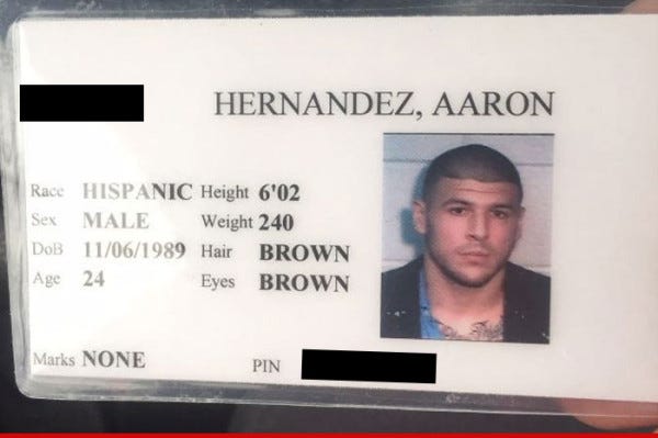 aaron hernandez jail id auctioned 2015 aaron hernandez jail id auctioned 2015