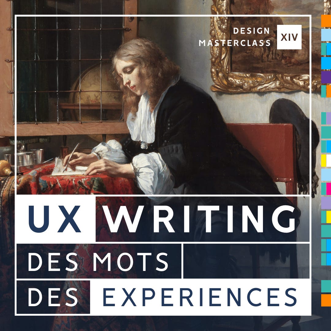 Design MasterClass. UX Writing. Des mots, des expériences