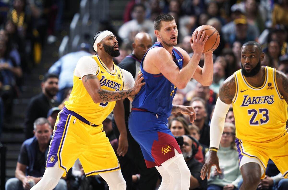 Lakers rally late but lose season opener to the Nuggets - Los Angeles Times
