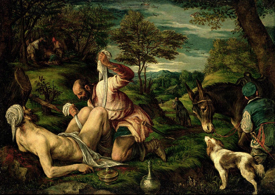 The Parable Of The Good Samaritan Painting by Francesco Bassano - Fine Art  America