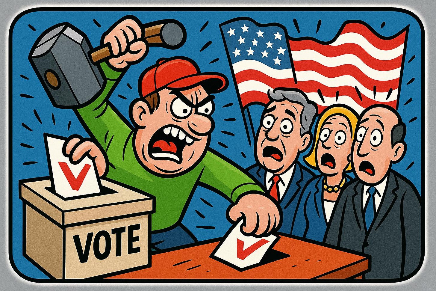 Aggressive Voter Intimidation Editorial Cartoon Aggressive Voter Intimidation Editorial Cartoon