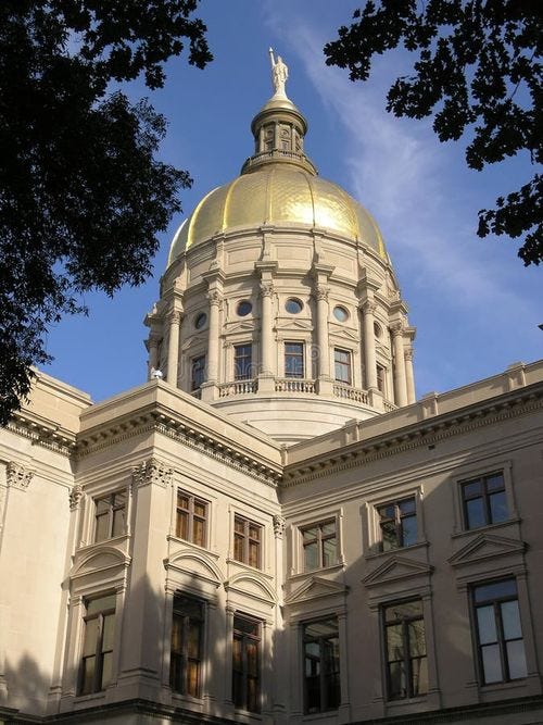 Georgia State Capitol with gold dome, Atlanta. Georgia State Capitol with gold dome, Atlanta