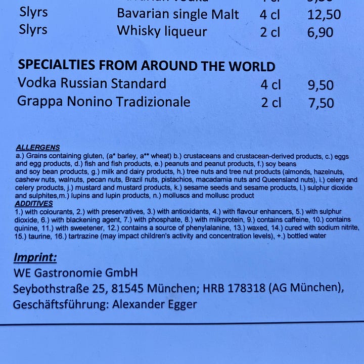 close up some menus with extensive metadata