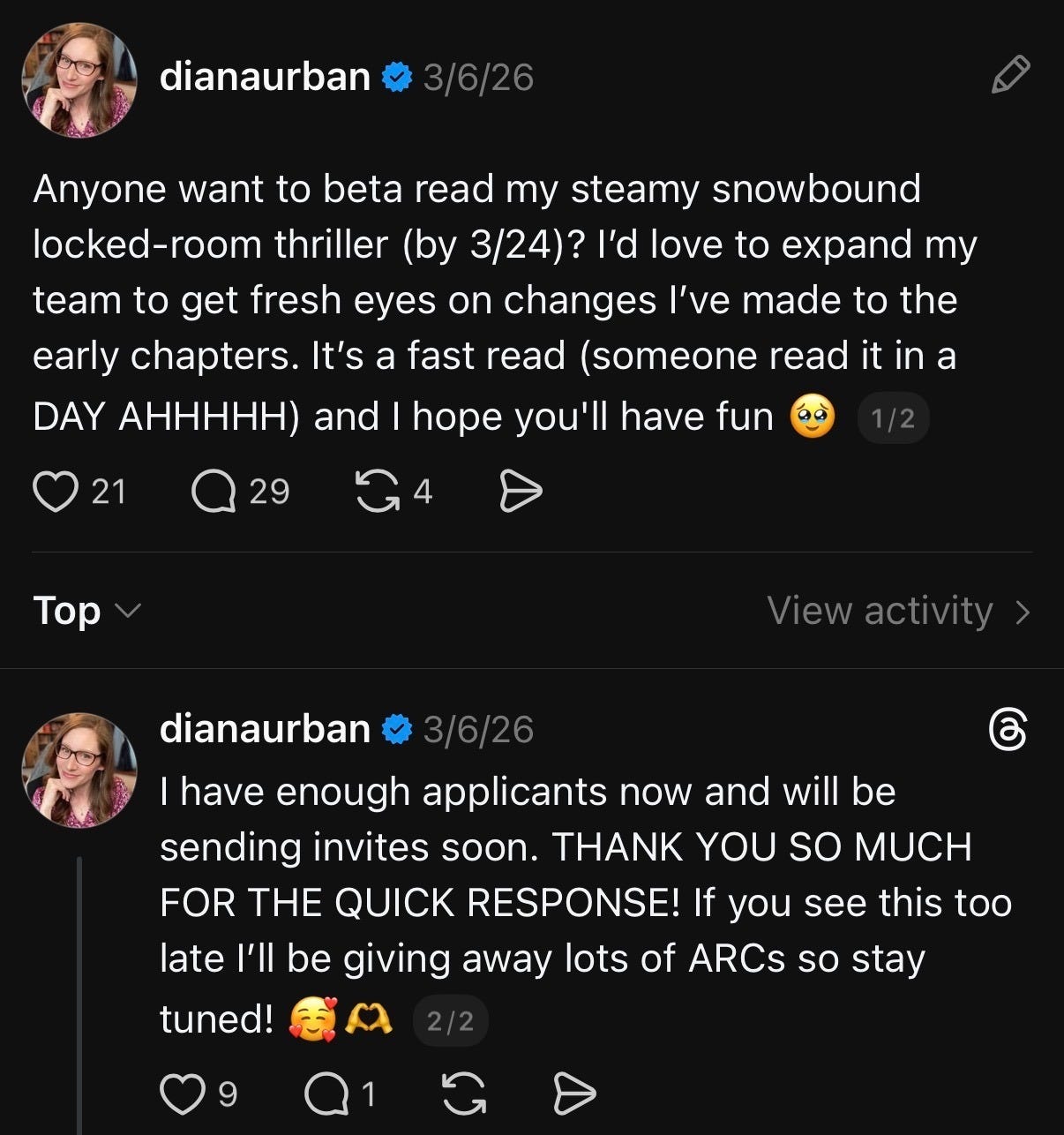 Call for beta readers on Threads