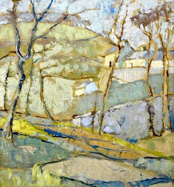 Anne Redpath OBE (1895â1967) was a Scottish artist whose vivid domestic still lifes are among her best-known works. Redpath's father was a tweed designer in the Scottish Borders. She saw a connection between his use of colour and her own. 