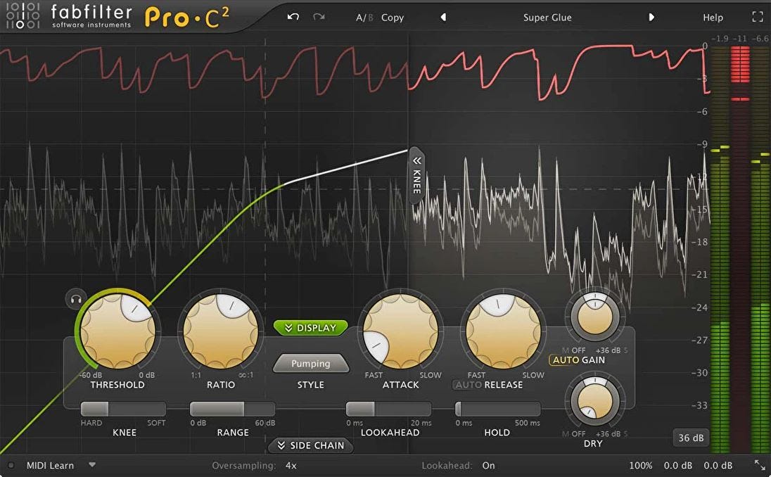 The FabFilter Pro-C 2. Released in 2015, it’s still a popular, versatile compressor. The FabFilter Pro-C 2. Released in 2015, it’s still a popular, versatile compressor.
