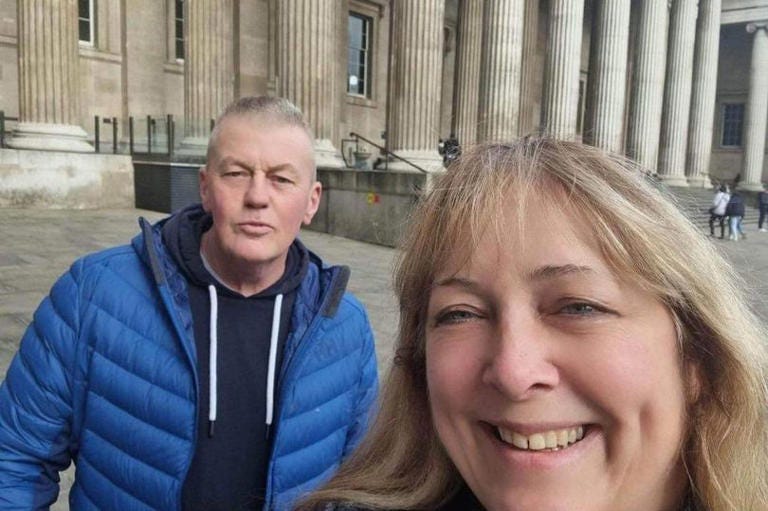 Jerry O'Brien (L) with his partner Amanda